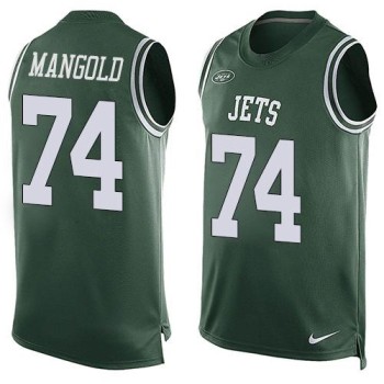 Jets #74 Nick Mangold Green Team Color Men's Stitched NFL Limited Tank Top Jersey