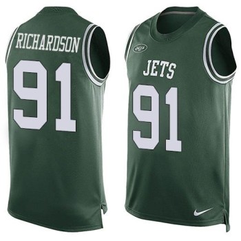 Jets #91 Sheldon Richardson Green Team Color Men's Stitched NFL Limited Tank Top Jersey Jets #91 Sheldon Richardson Green Team Color Men's Stitched NFL Limited Tank Top Jersey