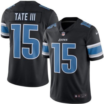 Lions #15 Golden Tate III Black Men's Stitched NFL Limited Rush Jersey Lions #15 Golden Tate III Black Men's Stitched NFL Limited Rush Jersey