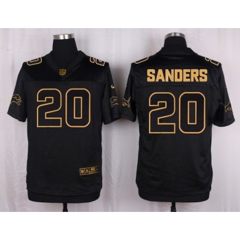 Lions #20 Barry Sanders Black Men's Stitched NFL Elite Pro Line Gold Collection Jersey Lions #20 Barry Sanders Black Men's Stitched NFL Elite Pro Line Gold Collection Jersey