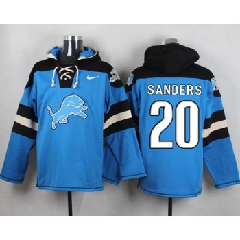 Lions #20 Barry Sanders Blue Player Pullover NFL Hoodie Lions #20 Barry Sanders Blue Player Pullover NFL Hoodie