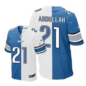 Lions #21 Ameer Abdullah Blue/White Men's Stitched NFL Elite Split Jersey Lions #21 Ameer Abdullah Blue/White Men's Stitched NFL Elite Split Jersey