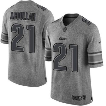 Lions #21 Ameer Abdullah Gray Men's Stitched NFL Limited Gridiron Gray Jersey Lions #21 Ameer Abdullah Gray Men's Stitched NFL Limited Gridiron Gray Jersey