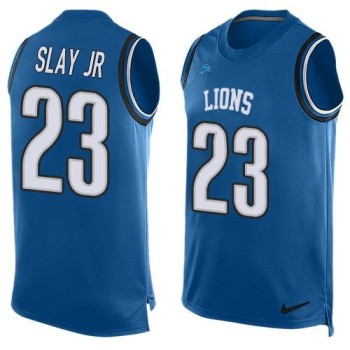 Lions #23 Darius Slay JR Blue Team Color Men's Stitched NFL Limited Tank Top Jersey Lions #23 Darius Slay JR Blue Team Color Men's Stitched NFL Limited Tank Top Jersey