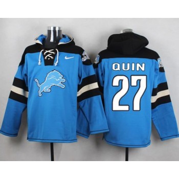 Lions #27 Glover Quin Blue Player Pullover NFL Hoodie Lions #27 Glover Quin Blue Player Pullover NFL Hoodie