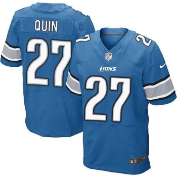 Lions #27 Glover Quin Blue Team Color Men's Stitched NFL Elite Jersey Lions #27 Glover Quin Blue Team Color Men's Stitched NFL Elite Jersey
