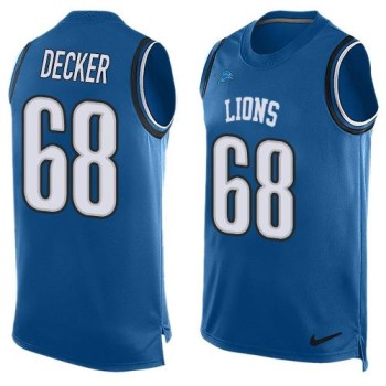 Lions #68 Taylor Decker Blue Team Color Men's Stitched NFL Limited Tank Top Jersey Lions #68 Taylor Decker Blue Team Color Men's Stitched NFL Limited Tank Top Jersey