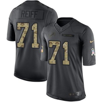 Lions #71 Riley Reiff Black Men's Stitched NFL Limited 2016 Salute To Service Jersey Lions #71 Riley Reiff Black Men's Stitched NFL Limited 2016 Salute To Service Jersey