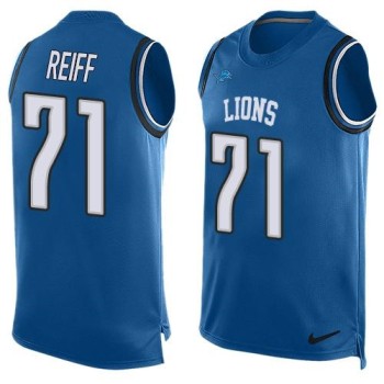 Lions #71 Riley Reiff Blue Team Color Men's Stitched NFL Limited Tank Top Jersey Lions #71 Riley Reiff Blue Team Color Men's Stitched NFL Limited Tank Top Jersey