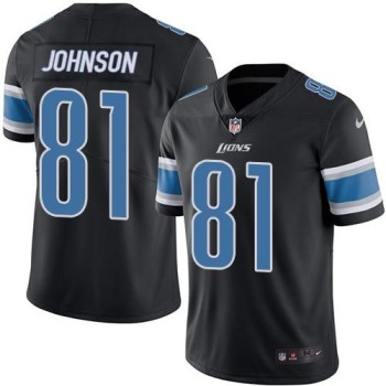 Lions #81 Calvin Johnson Black Men's Stitched NFL Limited Rush Jersey Lions #81 Calvin Johnson Black Men's Stitched NFL Limited Rush Jersey