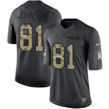 Lions #81 Calvin Johnson Black Youth Stitched NFL Limited 2016 Salute to Service Jersey Lions #81 Calvin Johnson Black Youth Stitched NFL Limited 2016 Salute to Service Jersey