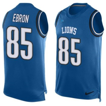 Lions #85 Eric Ebron Blue Team Color Men's Stitched NFL Limited Tank Top Jersey Lions #85 Eric Ebron Blue Team Color Men's Stitched NFL Limited Tank Top Jersey