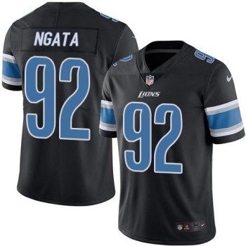 Lions #92 Haloti Ngata Black Men's Stitched NFL Limited Rush Jersey