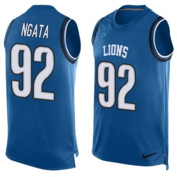 Lions #92 Haloti Ngata Blue Team Color Men's Stitched NFL Limited Tank Top Jersey Lions #92 Haloti Ngata Blue Team Color Men's Stitched NFL Limited Tank Top Jersey