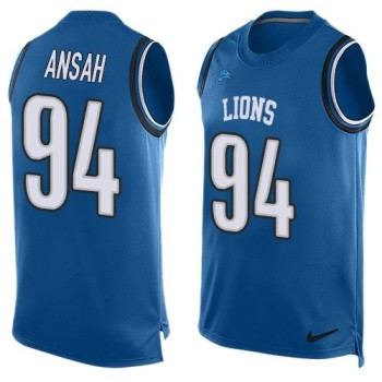 Lions #94 Ziggy Ansah Blue Team Color Men's Stitched NFL Limited Tank Top Jersey Lions #94 Ziggy Ansah Blue Team Color Men's Stitched NFL Limited Tank Top Jersey