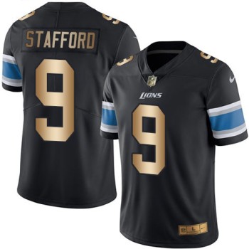 Lions #9 Matthew Stafford Black Men's Stitched NFL Limited Gold Rush Jersey Lions #9 Matthew Stafford Black Men's Stitched NFL Limited Gold Rush Jersey