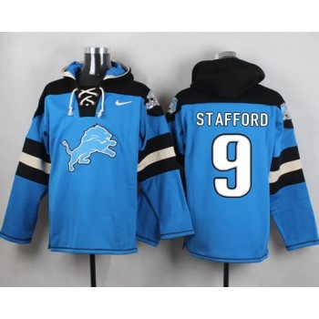 Lions #9 Matthew Stafford Blue Player Pullover NFL Hoodie Lions #9 Matthew Stafford Blue Player Pullover NFL Hoodie