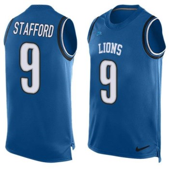Lions #9 Matthew Stafford Blue Team Color Men's Stitched NFL Limited Tank Top Jersey Lions #9 Matthew Stafford Blue Team Color Men's Stitched NFL Limited Tank Top Jersey