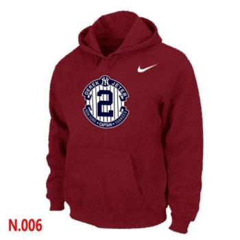 New York Yankees #2 Derek Jeter Official Final Season Commemorative Logo Pullover Hoodie Red New York Yankees #2 Derek Jeter Official Final Season Commemorative Logo Pullover Hoodie Red