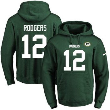 Packers #12 Aaron Rodgers Green Name & Number Pullover NFL Hoodie Packers #12 Aaron Rodgers Green Name & Number Pullover NFL Hoodie