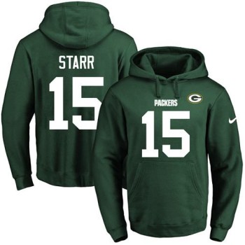 Packers #15 Bart Starr Green Name & Number Pullover NFL Hoodie Packers #15 Bart Starr Green Name & Number Pullover NFL Hoodie