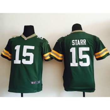 Packers #15 Bart Starr Green Team Color Youth Stitched NFL Elite Jersey Packers #15 Bart Starr Green Team Color Youth Stitched NFL Elite Jersey