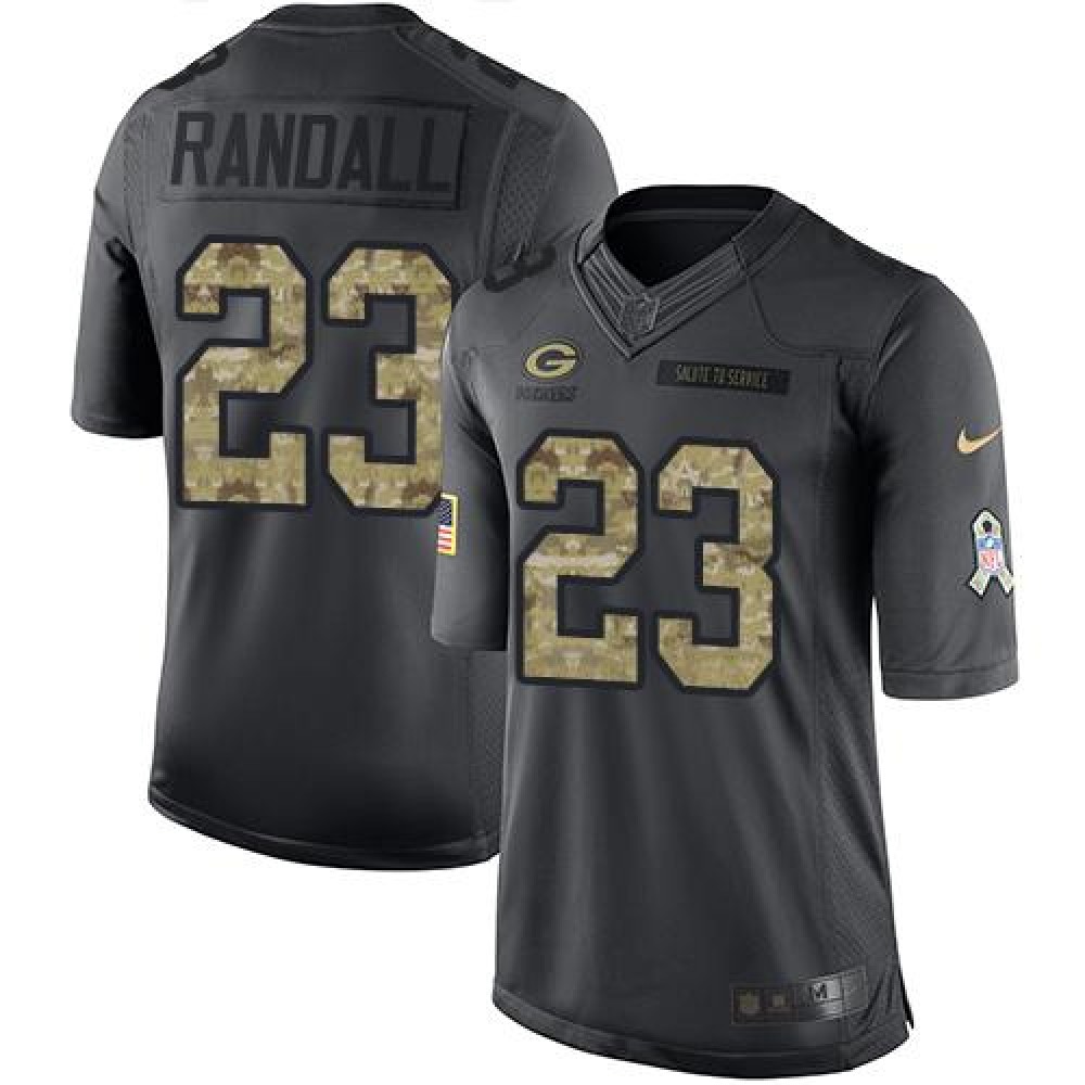 Packers #23 Damarious Randall Black Men's Stitched NFL Limited 2016 Salute To Service Jersey