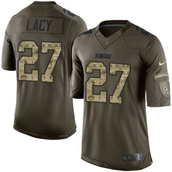 Packers #27 Eddie Lacy Green Men's Stitched NFL Limited Salute To Service Jersey