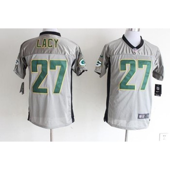 Packers #27 Eddie Lacy Grey Shadow Men's Stitched NFL Elite Jersey