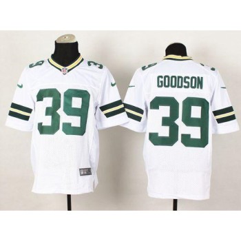 Packers #39 Demetri Goodson White Men's Stitched NFL Elite Jersey