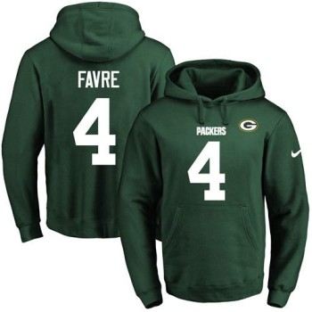 Packers #4 Brett Favre Green Name & Number Pullover NFL Hoodie Packers #4 Brett Favre Green Name & Number Pullover NFL Hoodie