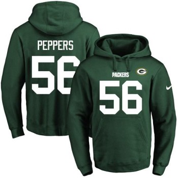 Packers #56 Julius Peppers Green Name & Number Pullover NFL Hoodie Packers #56 Julius Peppers Green Name & Number Pullover NFL Hoodie
