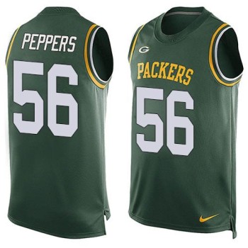 Packers #56 Julius Peppers Green Team Color Men's Stitched NFL Limited Tank Top Jersey