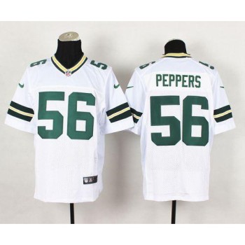 Packers #56 Julius Peppers White Men's Stitched NFL Elite Jersey