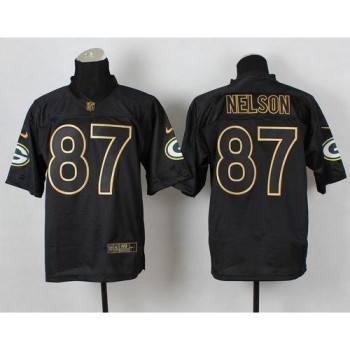 Packers #87 Jordy Nelson Black Gold No. Fashion Men's Stitched NFL Elite Jersey Packers #87 Jordy Nelson Black Gold No. Fashion Men's Stitched NFL Elite Jersey