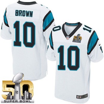 Panthers #10 Corey Brown White Super Bowl 50 Men's Stitched NFL Elite Jersey Panthers #10 Corey Brown White Super Bowl 50 Men's Stitched NFL Elite Jersey