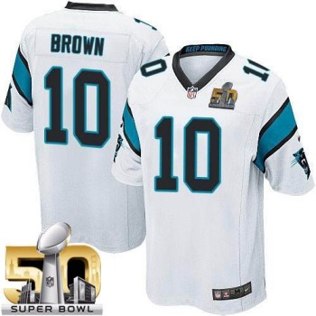 Panthers #10 Corey Brown White Super Bowl 50 Youth Stitched NFL Elite Jersey Panthers #10 Corey Brown White Super Bowl 50 Youth Stitched NFL Elite Jersey