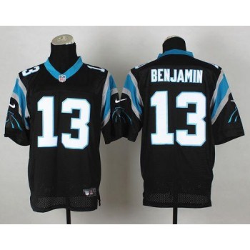 Panthers #13 Kelvin Benjamin Black Team Color Men's Stitched NFL Elite Jersey Panthers #13 Kelvin Benjamin Black Team Color Men's Stitched NFL Elite Jersey