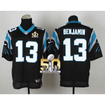 Panthers #13 Kelvin Benjamin Black Team Color Super Bowl 50 Men's Stitched NFL Elite Jersey Panthers #13 Kelvin Benjamin Black Team Color Super Bowl 50 Men's Stitched NFL Elite Jersey