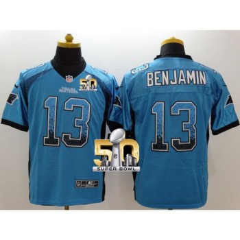 Panthers #13 Kelvin Benjamin Blue Alternate Super Bowl 50 Men's Stitched NFL Elite Drift Fashion Jersey Panthers #13 Kelvin Benjamin Blue Alternate Super Bowl 50 Men's Stitched NFL Elite Drift Fashion Jersey