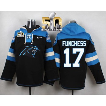 Panthers #17 Devin Funchess Black Super Bowl 50 Player Pullover NFL Hoodie Panthers #17 Devin Funchess Black Super Bowl 50 Player Pullover NFL Hoodie