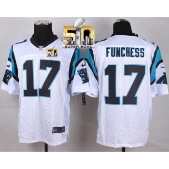 Panthers #17 Devin Funchess White Super Bowl 50 Men's Stitched NFL Elite Jersey Panthers #17 Devin Funchess White Super Bowl 50 Men's Stitched NFL Elite Jersey