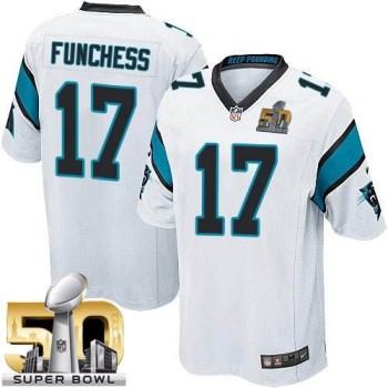 Panthers #17 Devin Funchess White Super Bowl 50 Youth Stitched NFL Elite Jersey Panthers #17 Devin Funchess White Super Bowl 50 Youth Stitched NFL Elite Jersey