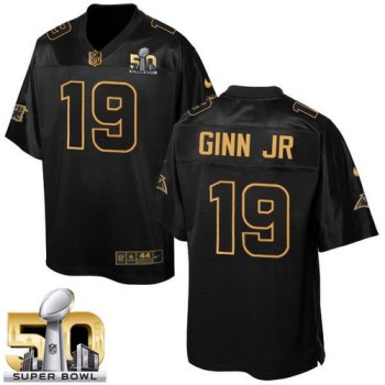 Panthers #19 Ted Ginn Jr Black Super Bowl 50 Men's Stitched NFL Elite Pro Line Gold Collection Jersey Panthers #19 Ted Ginn Jr Black Super Bowl 50 Men's Stitched NFL Elite Pro Line Gold Collection Jersey