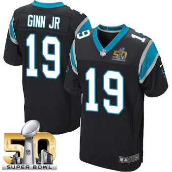 Panthers #19 Ted Ginn Jr Black Team Color Super Bowl 50 Men's Stitched NFL Elite Jersey Panthers #19 Ted Ginn Jr Black Team Color Super Bowl 50 Men's Stitched NFL Elite Jersey
