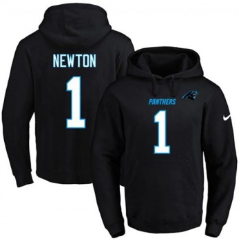 Panthers #1 Cam Newton Black Name & Number Pullover NFL Hoodie Panthers #1 Cam Newton Black Name & Number Pullover NFL Hoodie