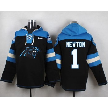 Panthers #1 Cam Newton Black Player Pullover NFL Hoodie Panthers #1 Cam Newton Black Player Pullover NFL Hoodie