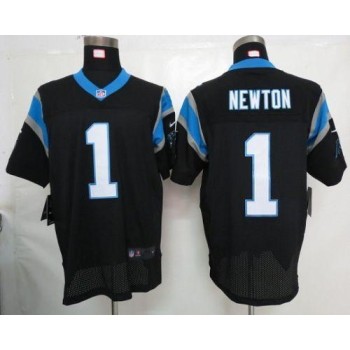 Panthers #1 Cam Newton Black Team Color Men's Stitched NFL Elite Jersey Panthers #1 Cam Newton Black Team Color Men's Stitched NFL Elite Jersey