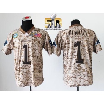 Panthers #1 Cam Newton Camo Super Bowl 50 Men's Stitched NFL New Elite USMC Jersey Panthers #1 Cam Newton Camo Super Bowl 50 Men's Stitched NFL New Elite USMC Jersey