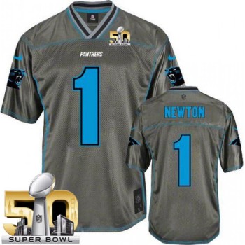Panthers #1 Cam Newton Grey Super Bowl 50 Youth Stitched NFL Elite Vapor Jersey Panthers #1 Cam Newton Grey Super Bowl 50 Youth Stitched NFL Elite Vapor Jersey